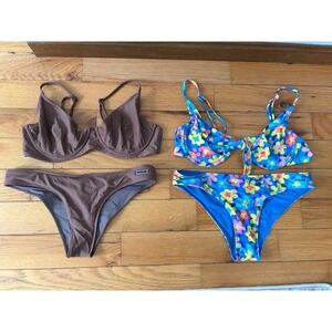 Blackbough Bikinis Set Of 2 Cheeky Woman's Tops Size XL Bottoms Large